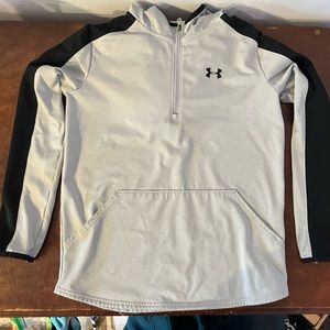 Youth large boys cold gear hoodie gray black under armour